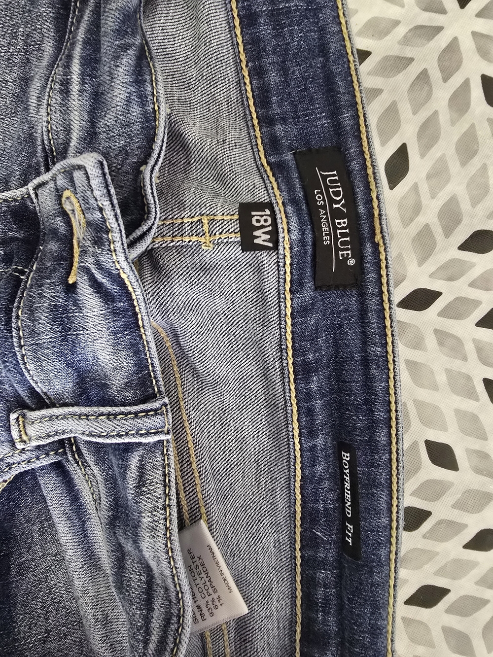 Judy Blue Women's Dark Blue Boyfriend Fit Jeans - 18W